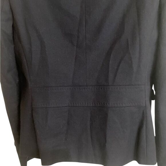 Talbots SZ 8 Equestrian Black Linen Cotton Blend Blazer Unique Double Pockets - Picture 6 of 10